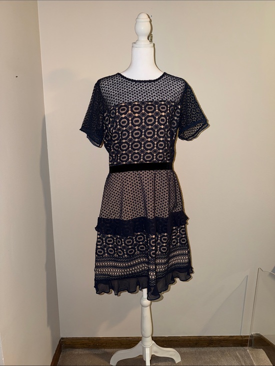 Chelsea28 Dresses & Skirts - Chelsea28 Black Lace Overlay Mini Dress